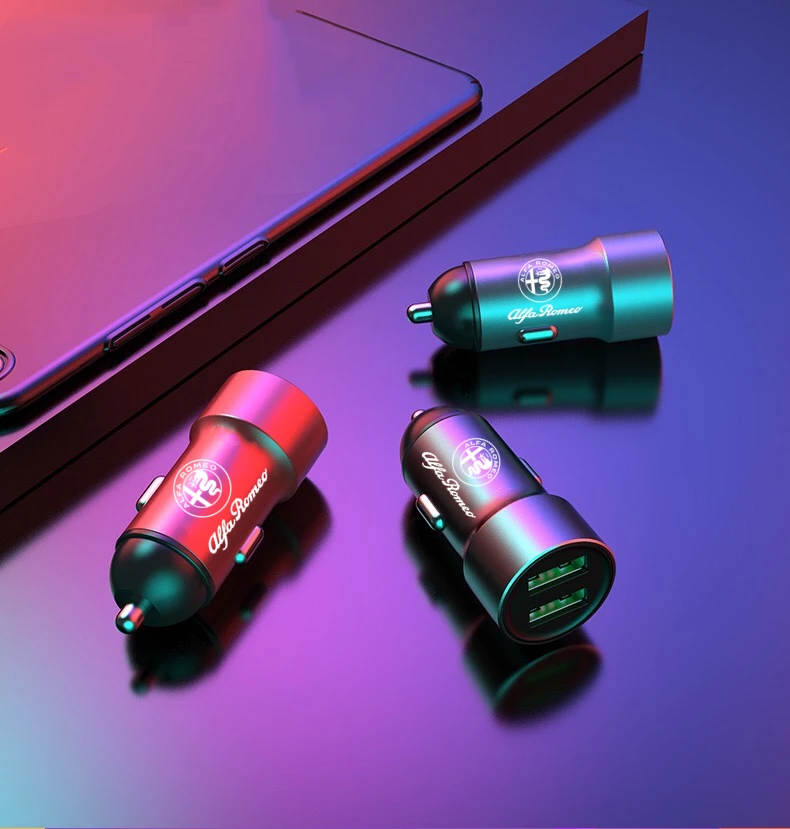 

3.4A Car Dual USB Universal Fast Charging in car 2 Port mobile phone charger For Alfa Romeo giulia stelvio giulietta 159 147 156