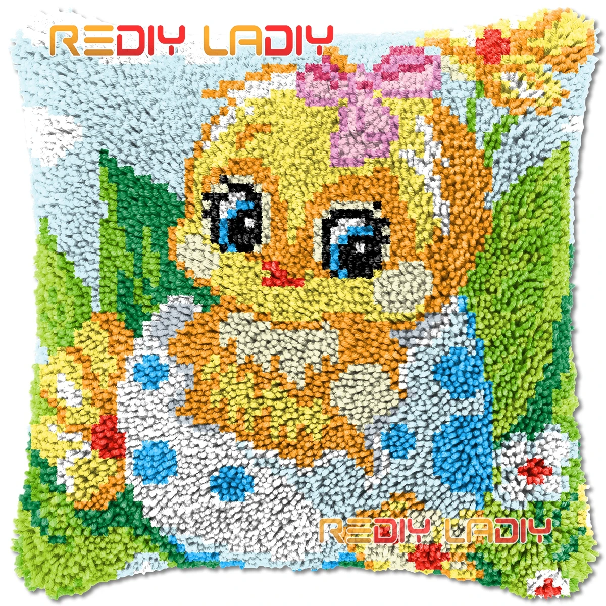 

Крюк с защелкой для подушек цыплят для девочек кружево Наборы не сужающийся книзу массивный акриловой пряжи вяжущие крючком Подушка Чехол ...