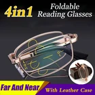 Складные высококачественные бифокальные очки для чтения от + 1,0 до + 4,0 для мужчин и женщин, складные металлические линзы для дальнозоркости, диоптрий