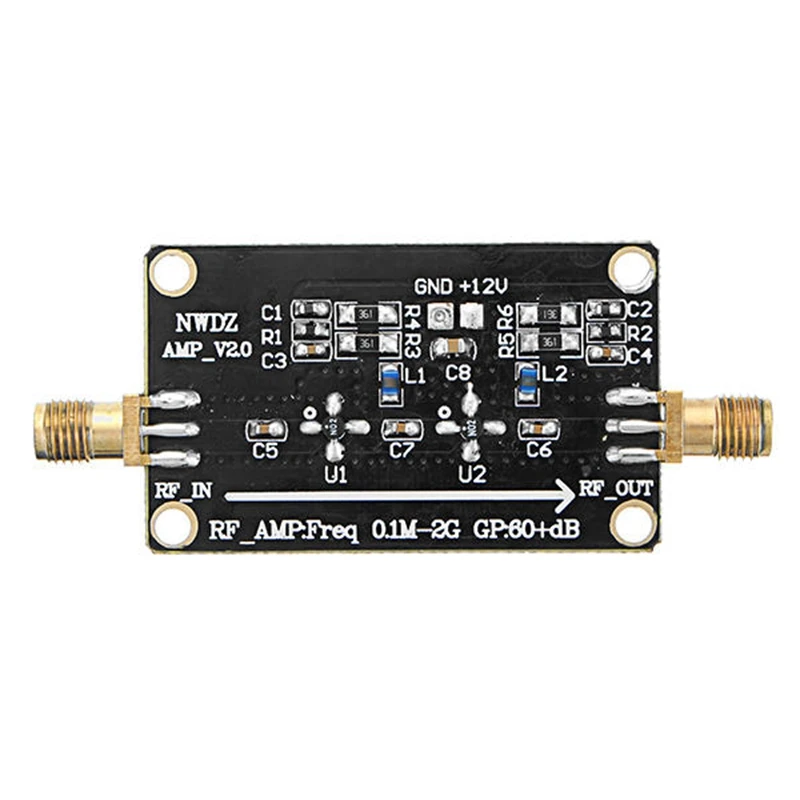 OPQ RF широкополосный усилитель LNA 0 1 M 2G Gain 60DB двухступенчатый профессиональный