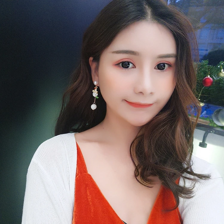 Xiaoboacc новые корейские зимние стильные рождественские подарочные серьги в виде