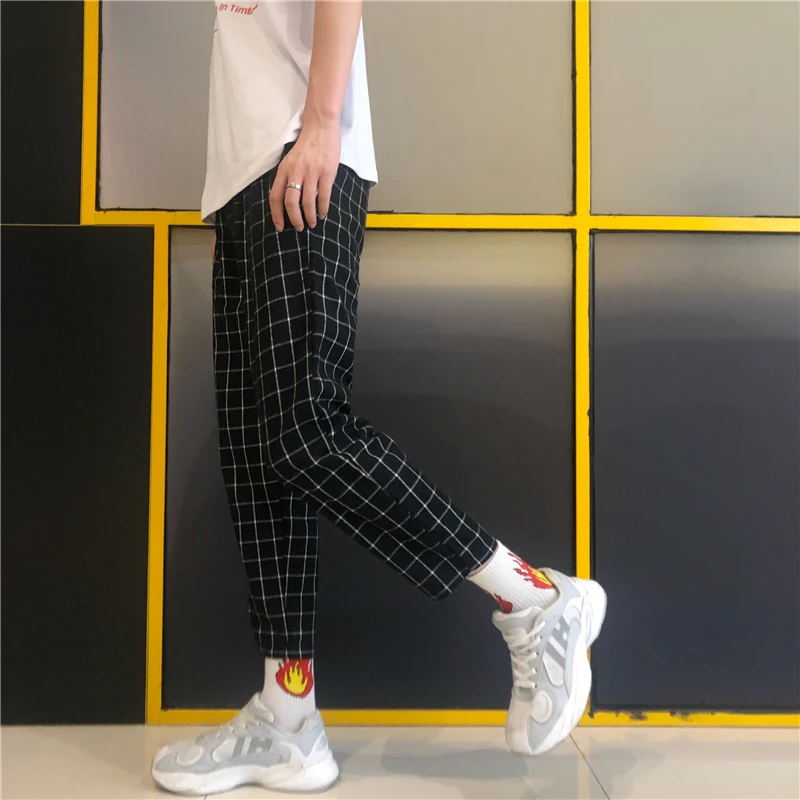 Heydress винтажные лоскутные брюки Харадзюку женские мужские брюки эластичные брюки с высокой талией корейские повседневные Прямые брюки