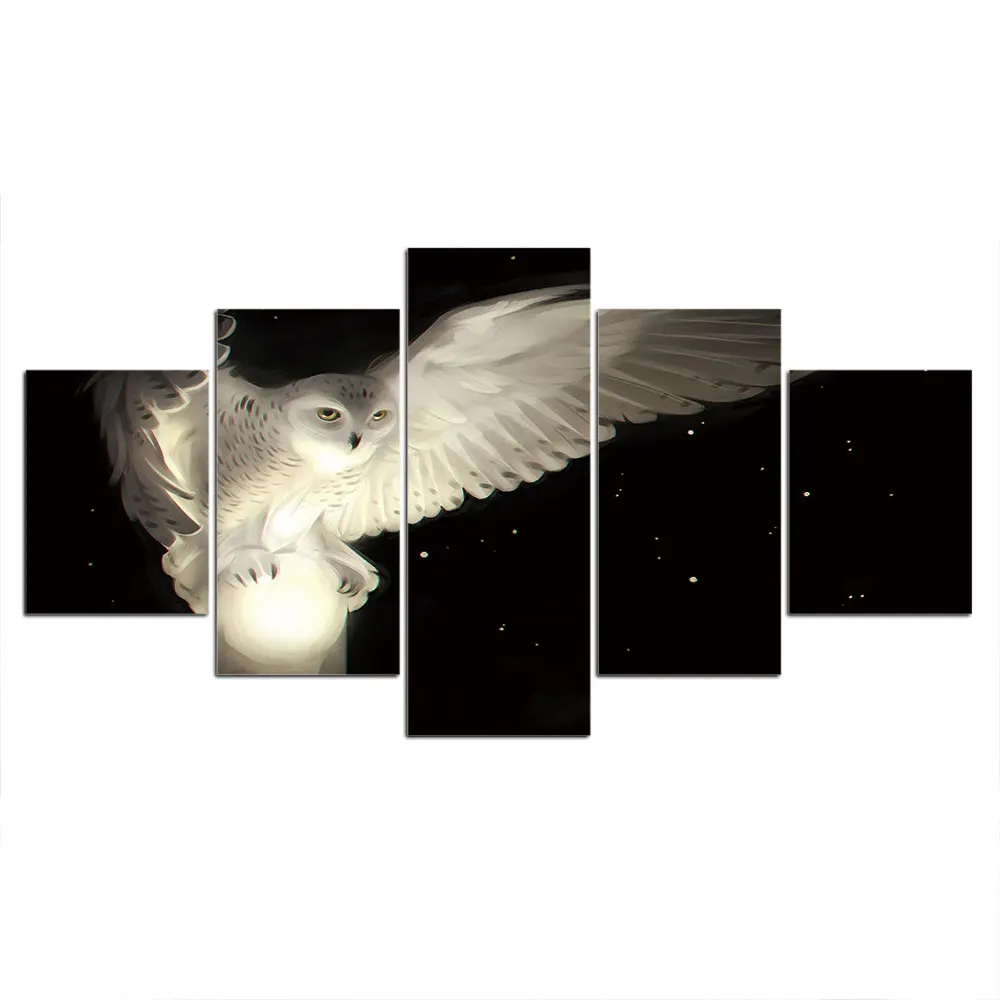 5 шт. холст живопись на холсте животных плакат с совой и печать Wall Art Панель