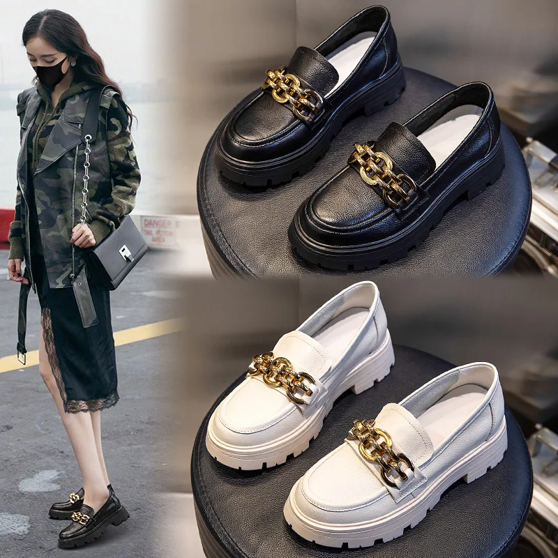 

Genuine Leather Shoes For Women 2021 Luxury Woman Pumps Platform Shoes Women Heels Designer Sneakers Black Heels Party Shoe New