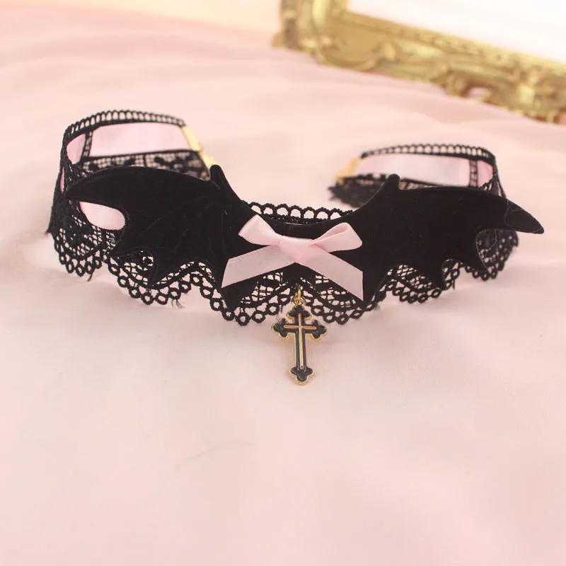 

Japanese Halloween Bat Wings Side Clip Lolita Dark Demon Double Ponytail Hair Clip Gothic Barrettes Handwork Hair accessories