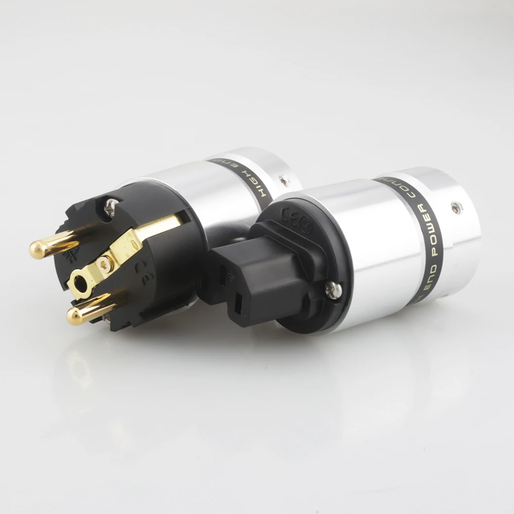 HI End аудио позолоченный штекер питания переменного тока Schuko IEC разъем hifi