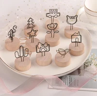 wood stand with clip wedding wooden photo clip card holder table stand number memo stand wholesale