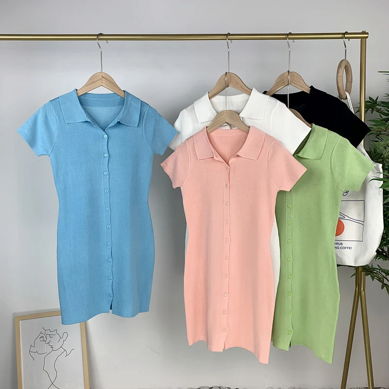 

Summer Women Turn-Down Collar Long Knitted Ruffles Basic Sweater Coat Shirt Lady Elastic Slim Cardigan Button Chic Blouse Tops