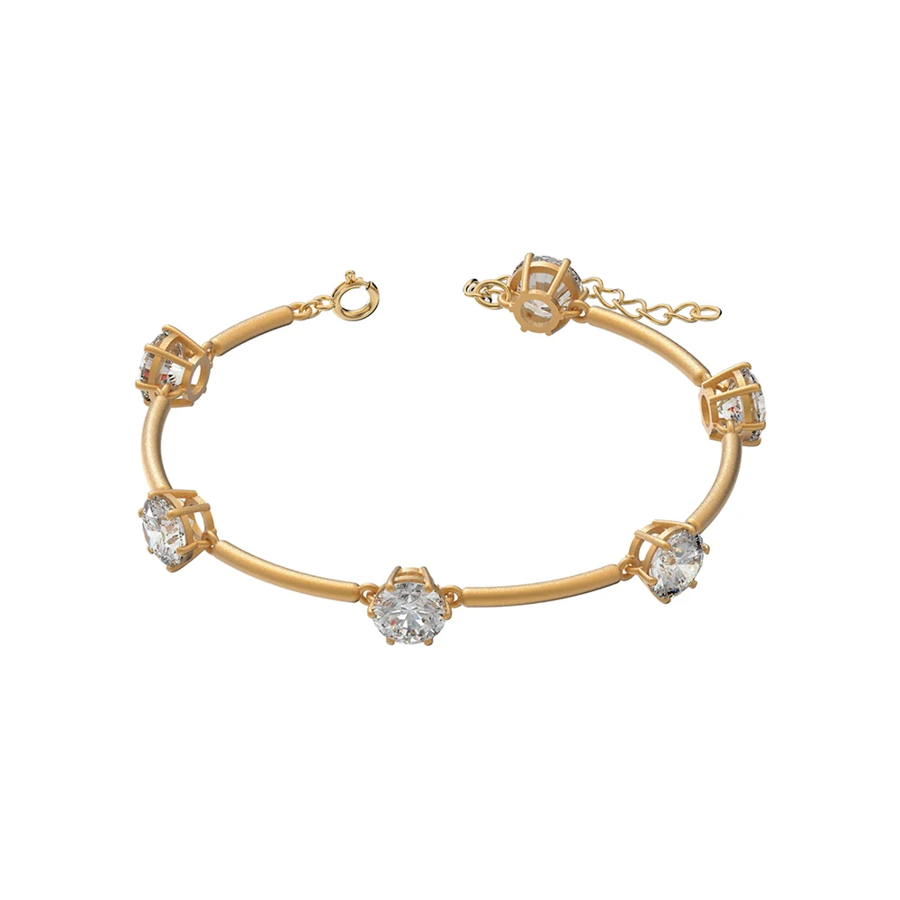 

Fashion Accessories SWA New Style Inlaid Zircon Design Crystal Gold Bracelet Ladies Romantic Jewelry Birthday Anniversary Gift