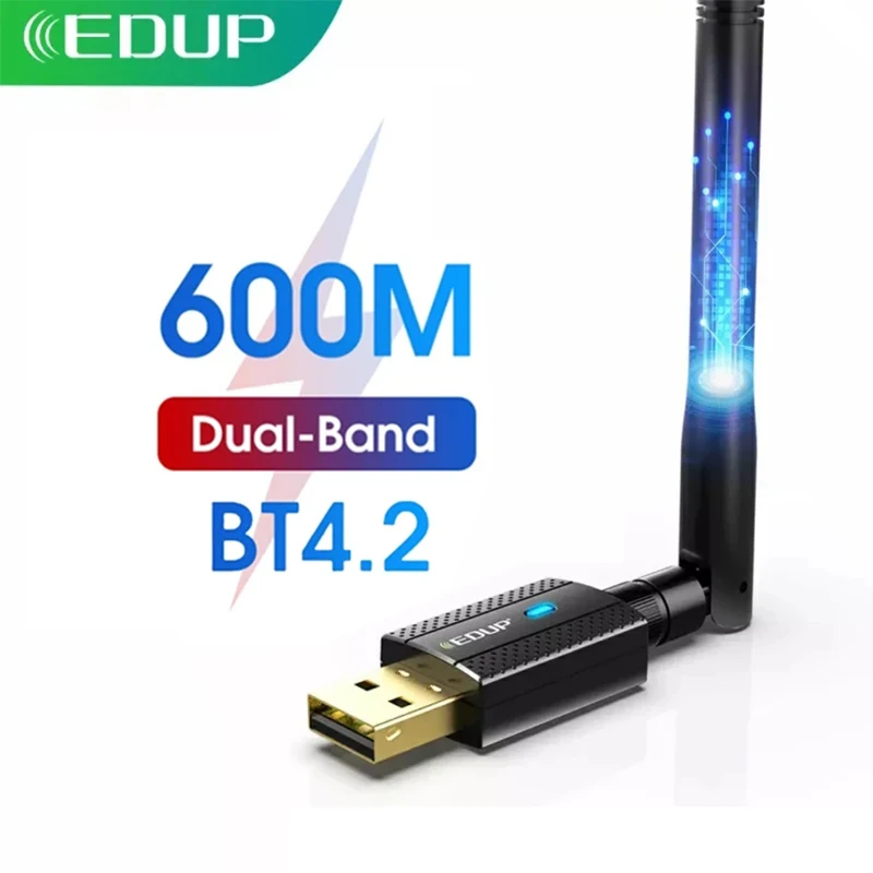 Wi Fi адаптер EDUP 600 м USB 4 2 ГГц/5 ГГц 802.11b/n/G/AC|Сетевые карты| |