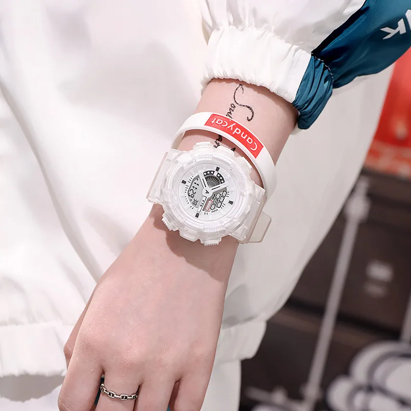 

Men/Women Watch Simple Sports Luminous Transparent Watch Waterproof Multi-function Electronic Kids Watches Boys Girls Gift
