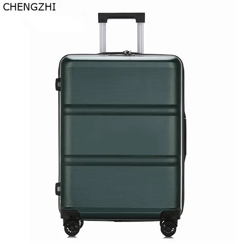 green CHENGZHI 2" 24 дюймов модный ABS PC чемодан на колёсиках spinner студенческий пароль чехол для костюма бизнес пансион чехол на колесиках - Цвет: green