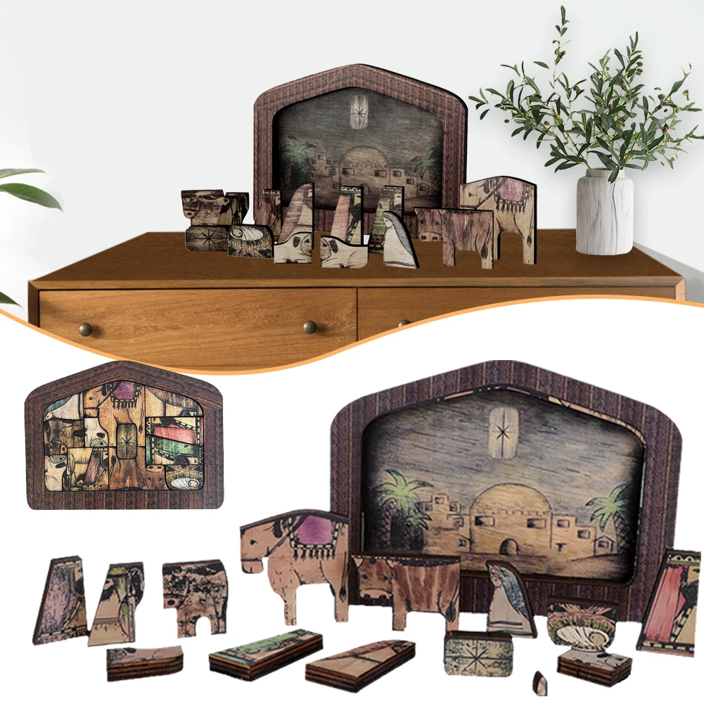 

Creative Jesus Puzzle Wooden Education Toy DIY Jigsaw Puzzle Sculpture Home Decor Kid Adult Christmas Birthday Gift