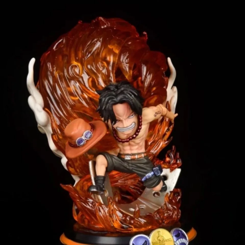 Аниме Слитная мини-статуя Луффи 16 см Ace Fireball Ver. Экшн-фигурка из ПВХ коллекционная