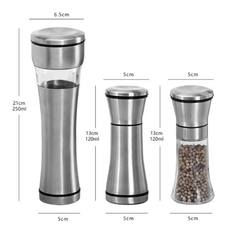 250ml/500ml Stainless Steel Pepper Grinder Muller Manual Salt Spice Mill Kitchen Tools | Дом и сад