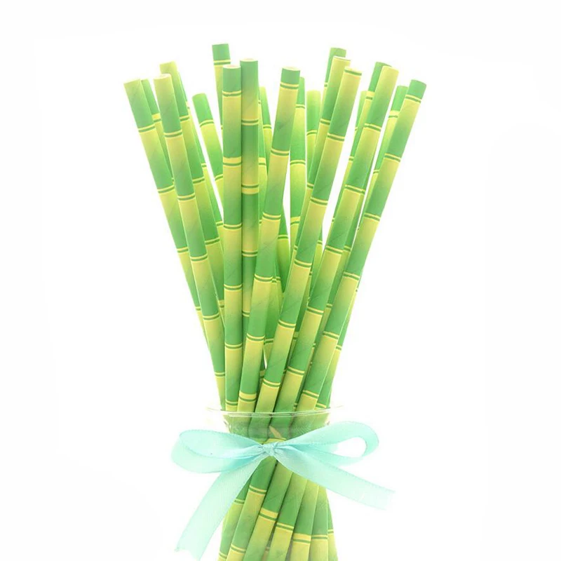 bamboo 25 шт. розовое золото Бумага питьевые соломки вечерние Бумага Соломки с днем рождения вечерние decoraiton День Рождения украшения для детей - Цвет: bamboo