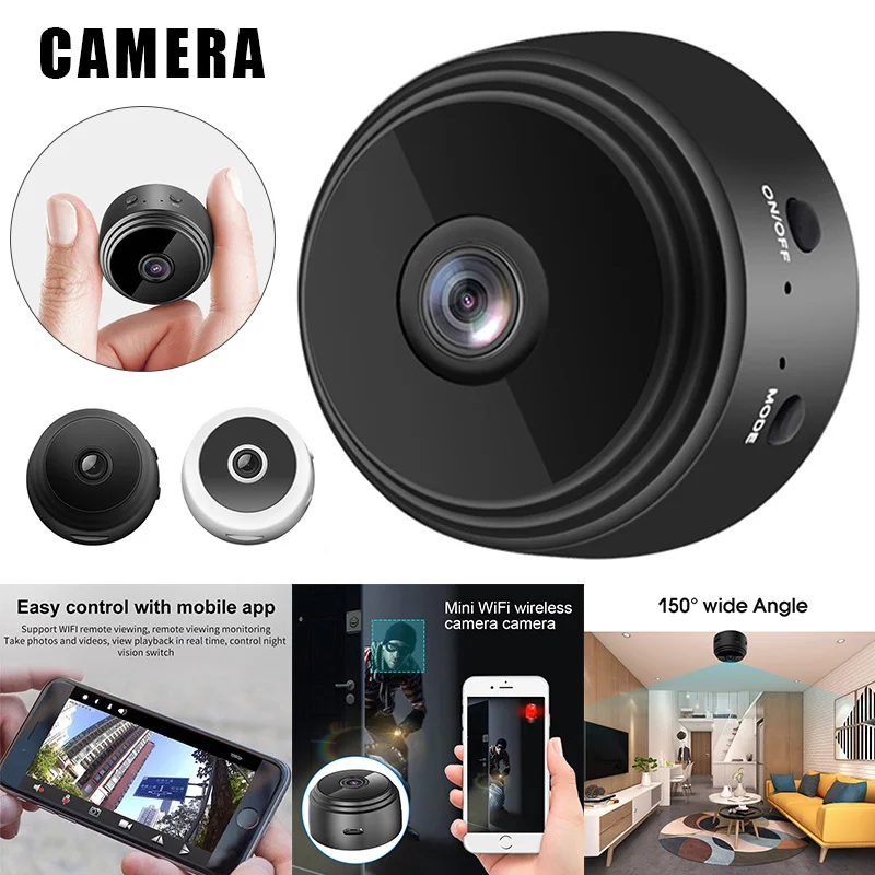 

Мини Беспроводная Wi-Fi камера ночного видения HD 1080P датчик движения Запись видео для домашней безопасности видеокамеры FKU66