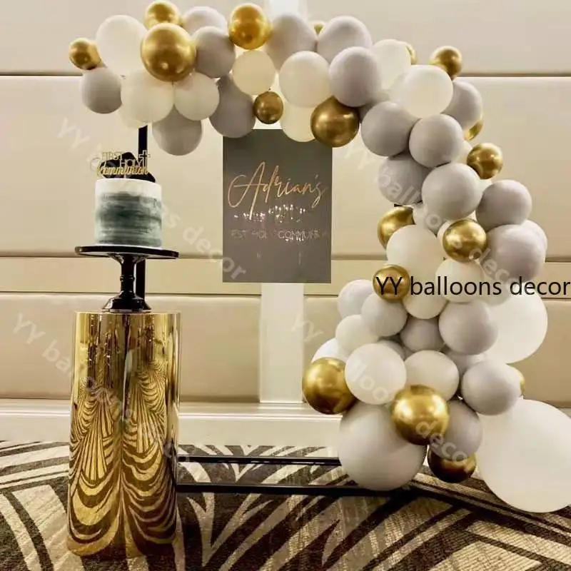 80 шт DIY Румяна воздушный шар 1 арочный комплект Серый Белый для дня рождения