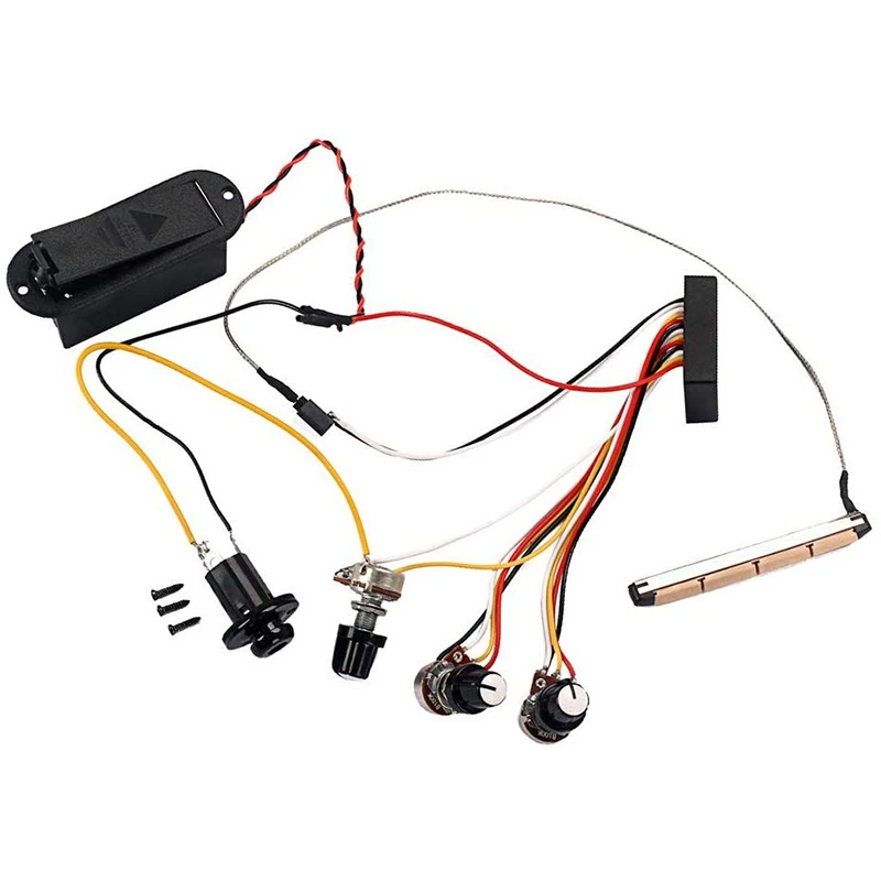 Guitar Pickup Preamp Active Amplifier Treble and Volume Control for Acoustic Bass Electrical Ukulele | Спорт и развлечения