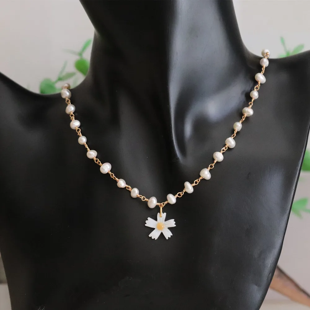 Акция! Ожерелье из натурального пресноводного жемчуга в стиле барокко 15 мм -