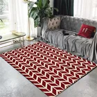 Modren простой красный ковер с белой полоской геометрические узоры коврики коврик для прихожей украшение ковер для дома кухня ковер длинный