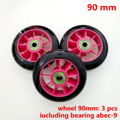 Колеса скутера 100*24 мм 2 шт./лот подшипники ABEC-9 110 мм - Цвет: black 90mm 3pcs