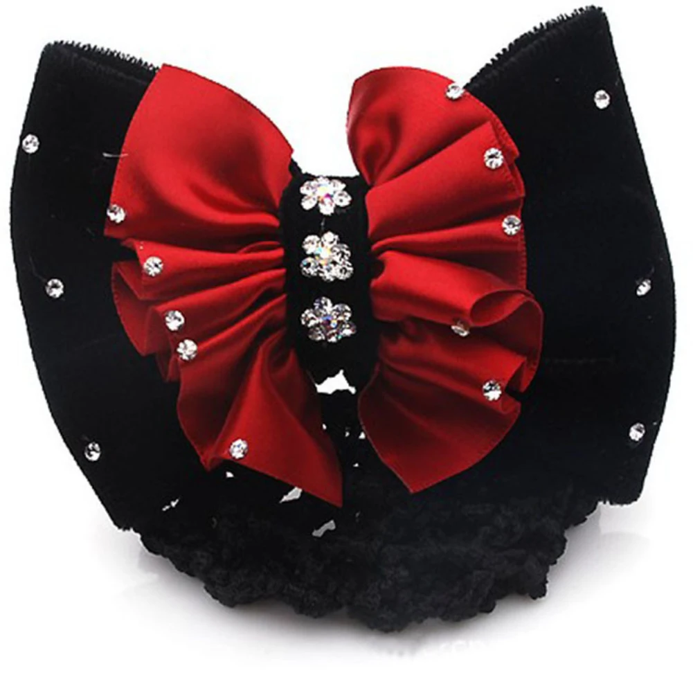 Женская атласная заколка-бант с цветочным кружевом Дамская заколка для волос -