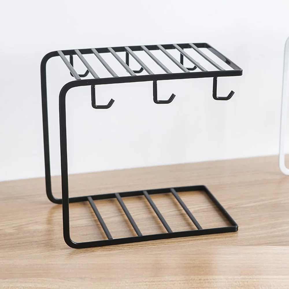 

Metal Mug Tree Holder Stand for Counter 6 Hooks Kitchen supplies Mug Rack Organizer for Kitchen Cabinet Mug and Plate Holder