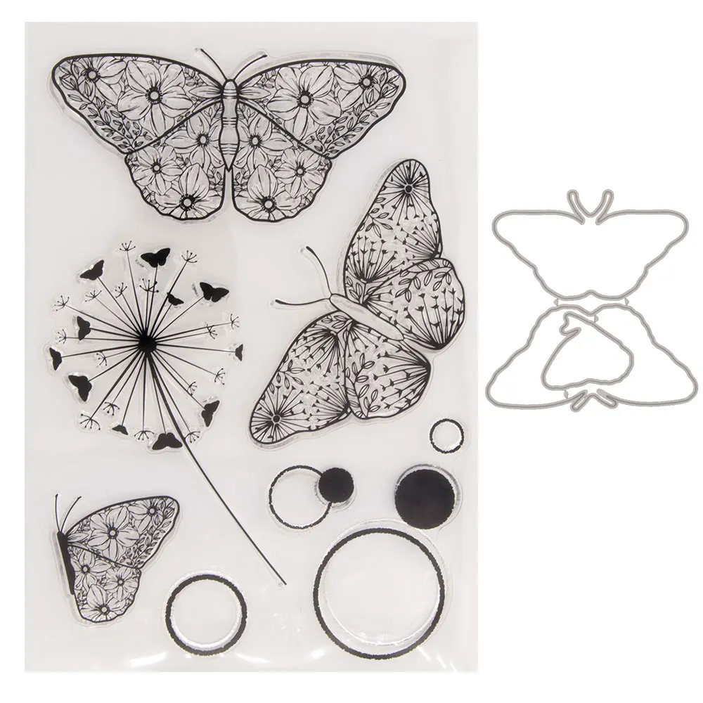 

Silicone Clear Stamps for Scrapbooking Butterfly Decoration Embossing Folder Craft Rubber Stamp Tools New