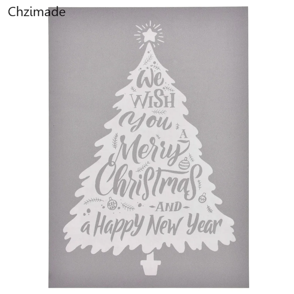 6 Lychee жизни самоклеющиеся шелкография печать сетки передачи DIY Счастливого Рождества живопись Декор - Цвет: 6
