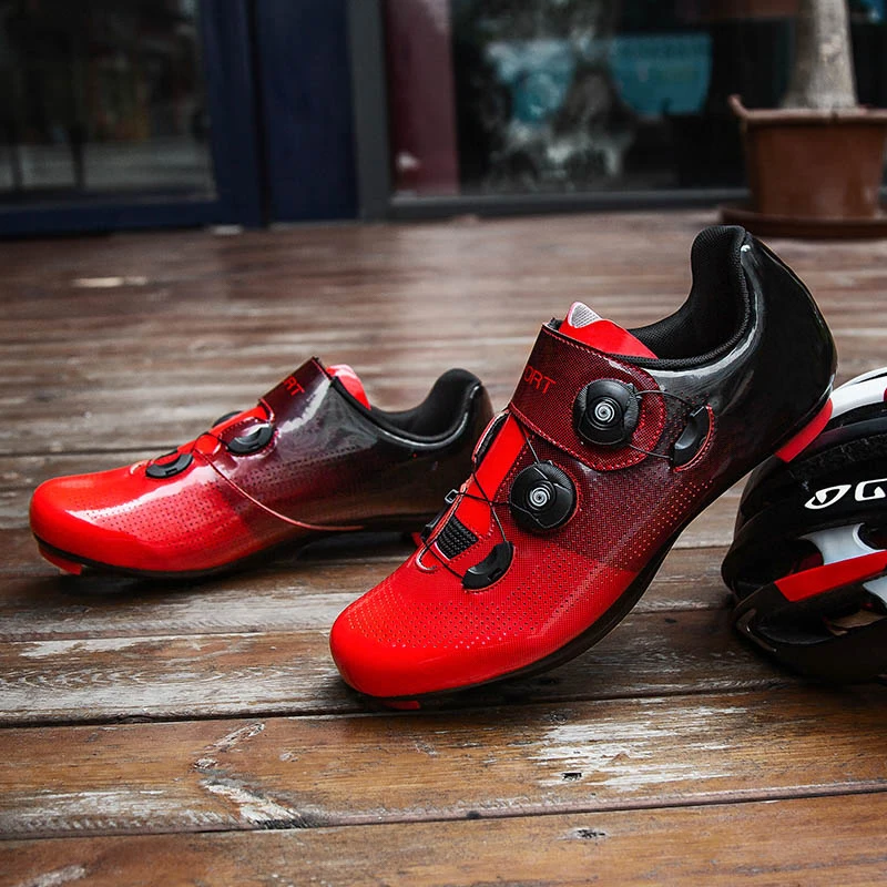 Harga Peta Bersepeda Sepatu Hitam Profesional Sepeda Jalan Bernapas Sepeda Balap Self-Locking Sepatu