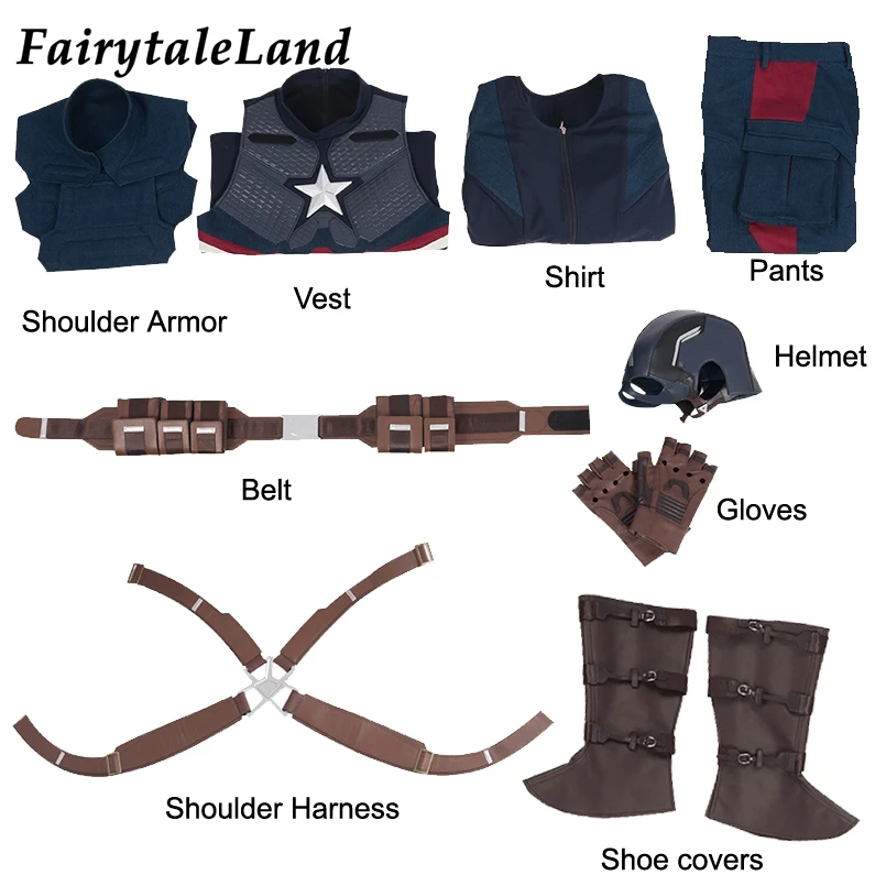 Костюм для косплея капитана Стива на Хэллоуин костюм супергероя Роджерса героя