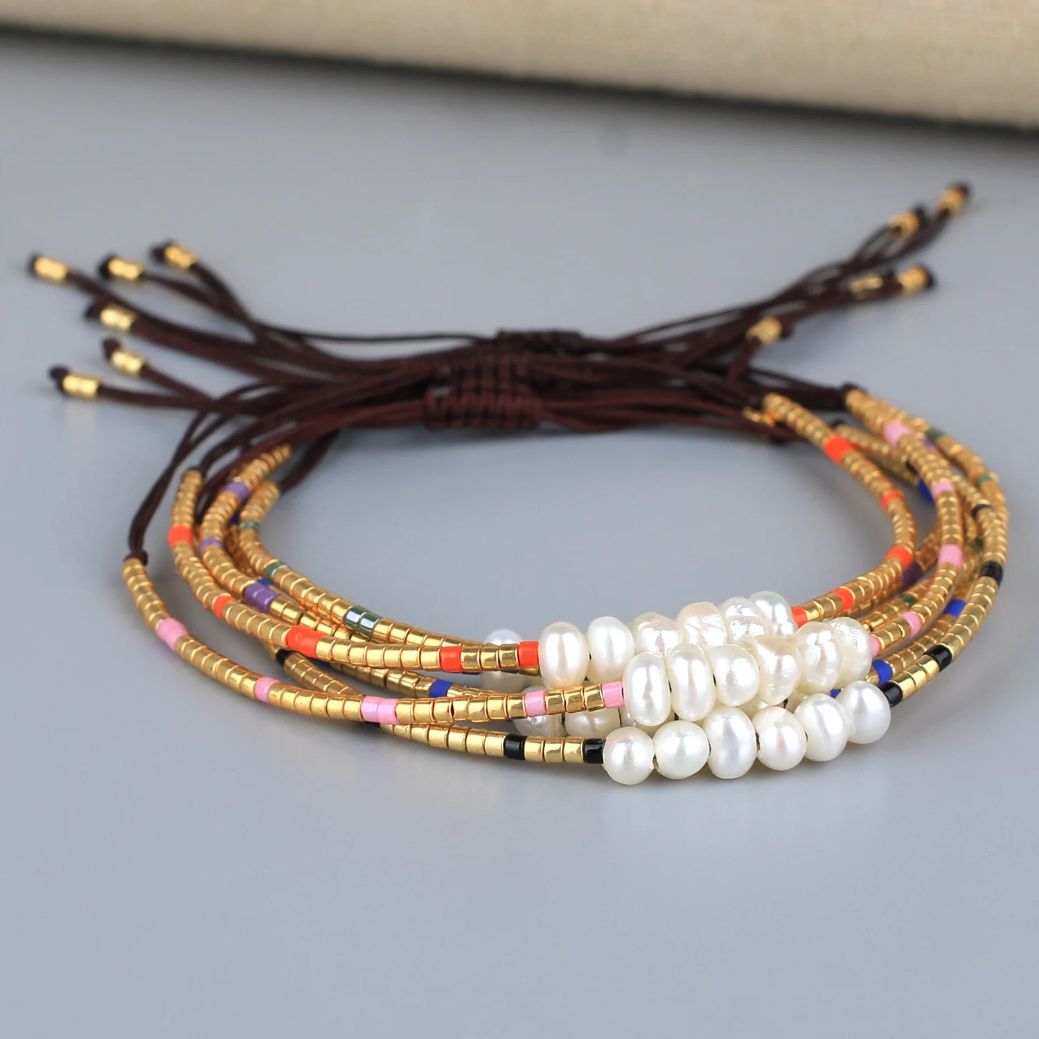 

KELITCH 2020 Bracelets New Handmade Women Strands Gold Bead Strand Pearl Bracelets For Womens Gift