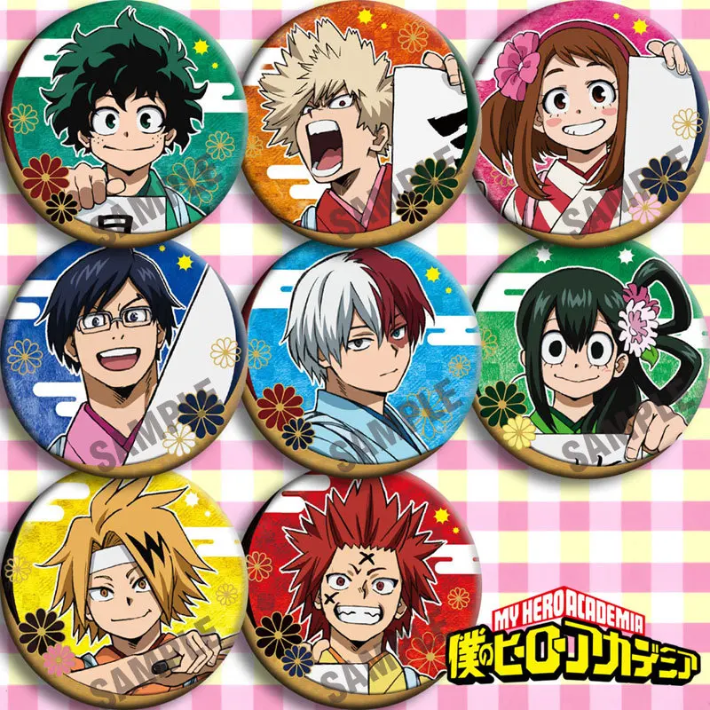 Brdwn моя геройская Академия Midoriya Izuku Bakugou Katsuki Jiro Kyoka Iida Tenya Ochaco Uraraka Asui Tsuyu значок