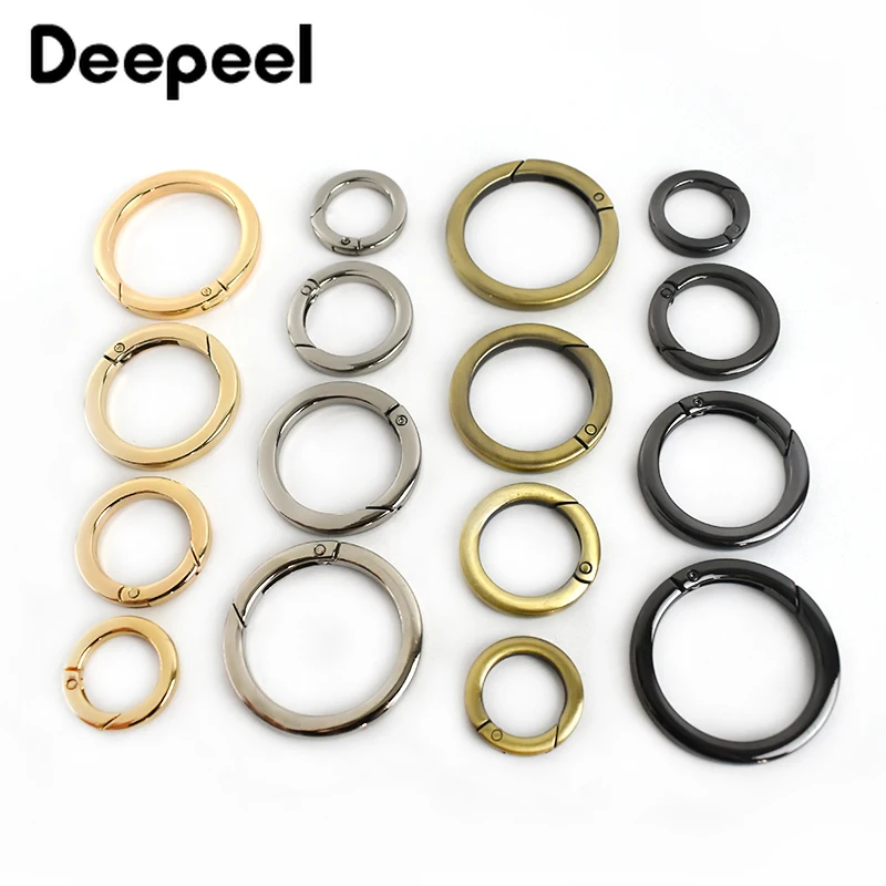 

5Pcs Flat Spring O Ring Buckles Metal Clasp For Bag Strap Keychain Snap Handbag Handle Connector Replacement DIY Accessories