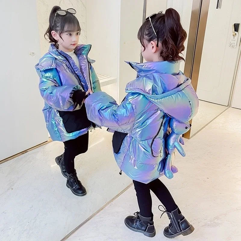 Новинка Осень зима 2021 детская одежда для девочек длинная куртка Детское пальто