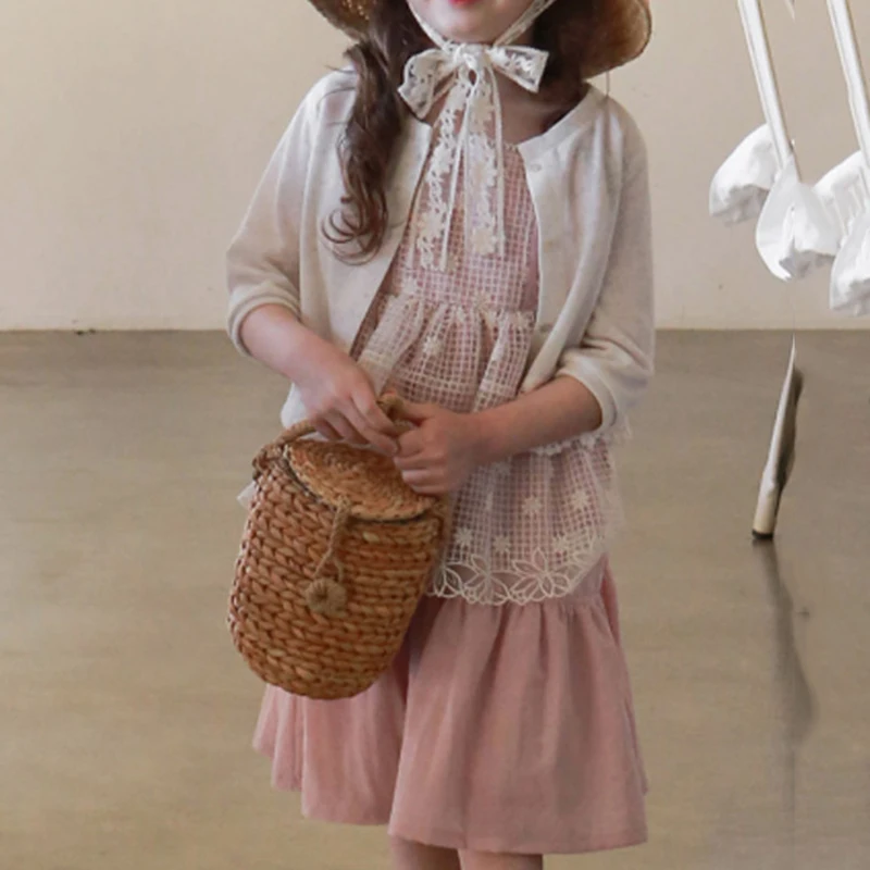 

Summer Casual Dress Girl Soft British Style Sleeveless Cute Tutu Stitching Children Lace Princess Dress Kid Girls Party Clothing