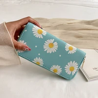 women daisy solid color wallets female long fashion zipper coin purses ladies multifunction card holder clutch phone bag