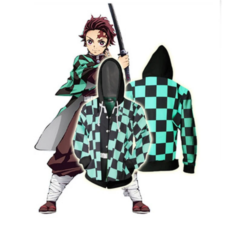 

Kimetsu No Yaiba Cosplay Jacket With Hat Sweater Sweater Jacket Anime Adult Lovers Student COS Coat Apparel Christmas Halloween