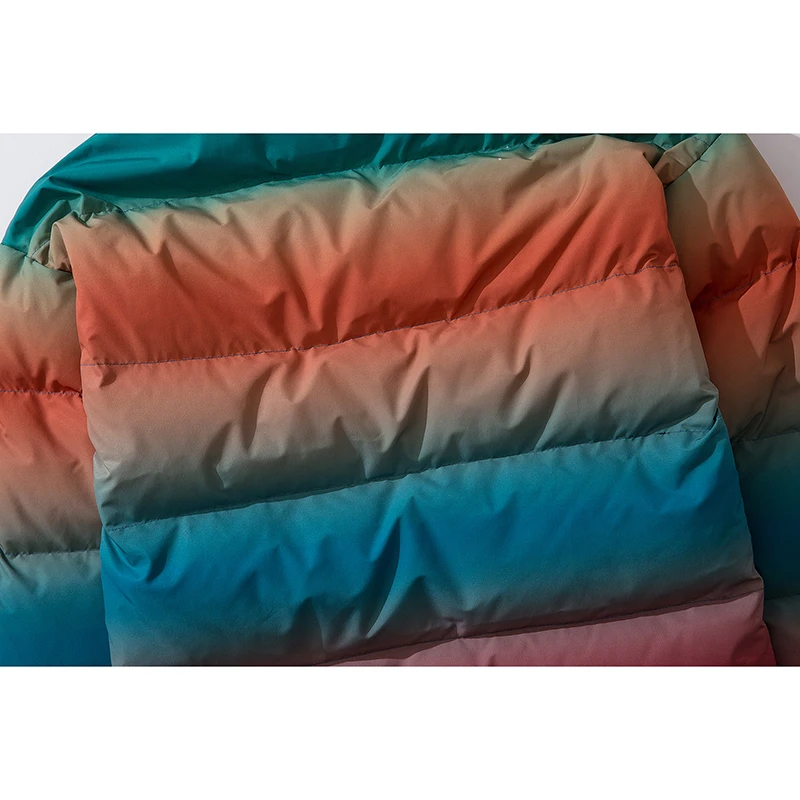 Градиентная пуховая парка для мужчин зимняя куртка со съемным капюшоном мужская