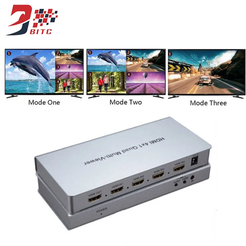 SZBITC HDMI 4x1 Quad мульти-просмотра бесшовный коммутатор 4 в 1 выход HDMI коммутатор 1080 P/60 Гц с 4 HD цифровым видеосигналом для одного телевизора