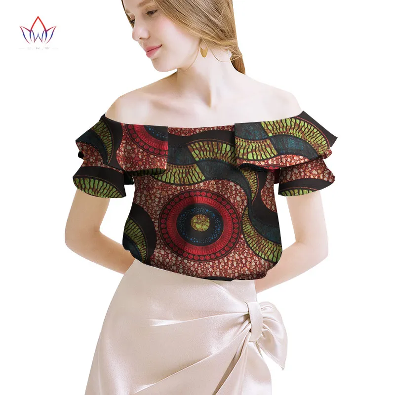 1 Африканская женская одежда Базен Riche Топ dashiki традиционный принт одежда Vestido Африка Анкара Стиль Топы модная блузка WY2048 - Цвет: 1