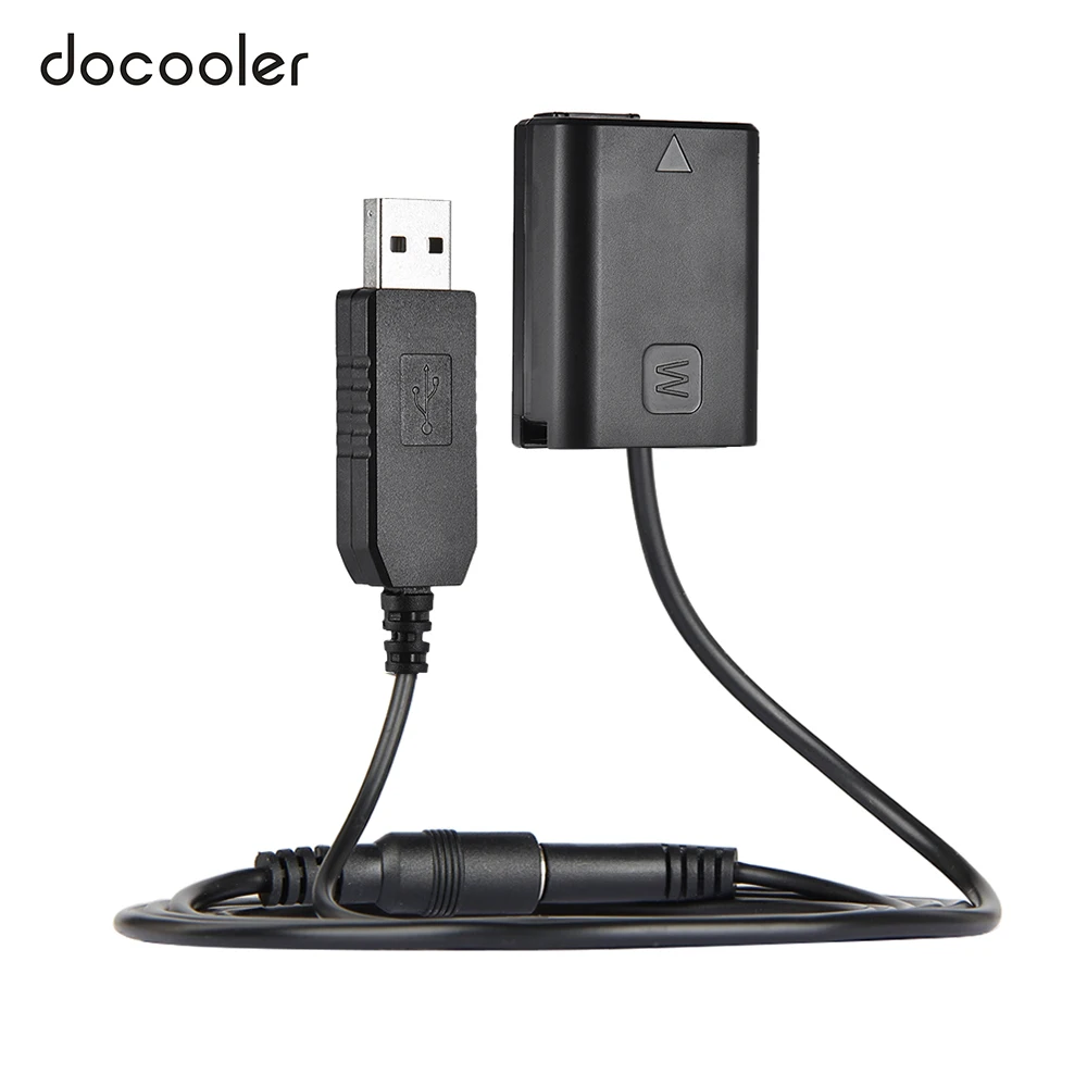 

Docooler NP-FW50 Dummy Battery + DC Power Bank (5V 2A) USB Adapter Cable Replacement for AC-PW20 for Sony NEX-3/5/6/7 Series