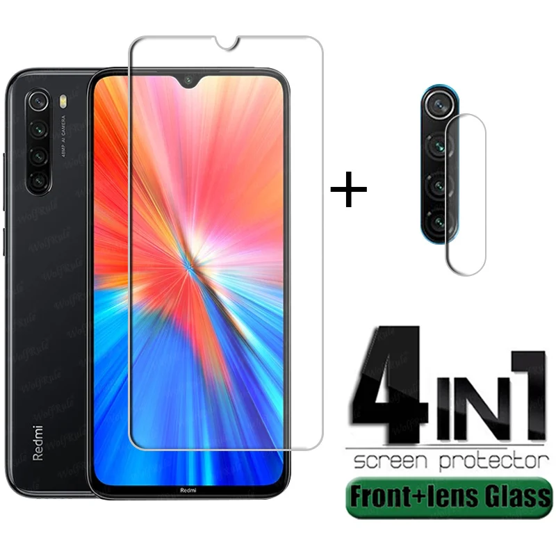 Protector de pantalla de cristal templado HD para m&oacute;vil, pel&iacute;cula de lente para Xiaomi Redmi Note 8 2021, 9, 10 Pro, 2021-0