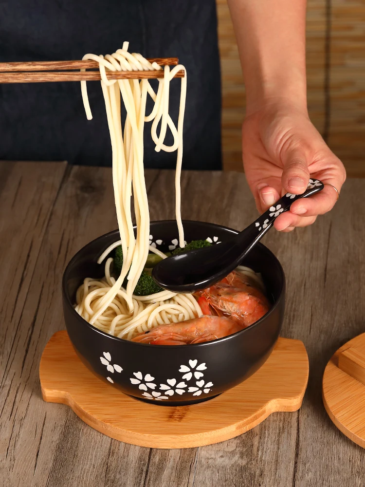 FANCITY Creative noodle wrist large ramen bowl ceramic millet porridge beef soup | Дом и сад