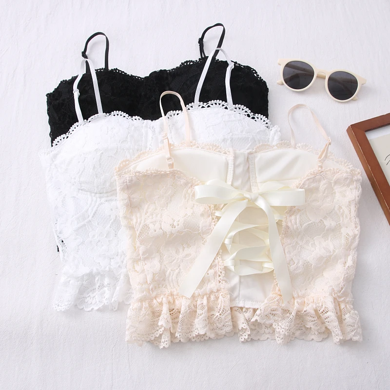 

Ashgaily Cropped Camisole Lace Crop Tops Women Tank Tops 2021 Slim Basic Camisole Feminino Ladies Shirt Vest