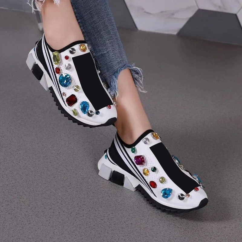 Летняя обувь на платформе женские кроссовки без шнуровки Роскошная брендовая