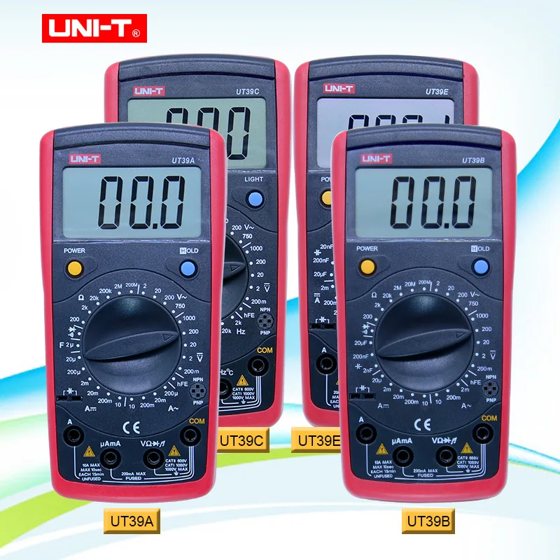 Цифровой мультиметр с ЖК дисплеем ручной UT39A/UT39B/UT39C/UT39E переменный ток постоянный