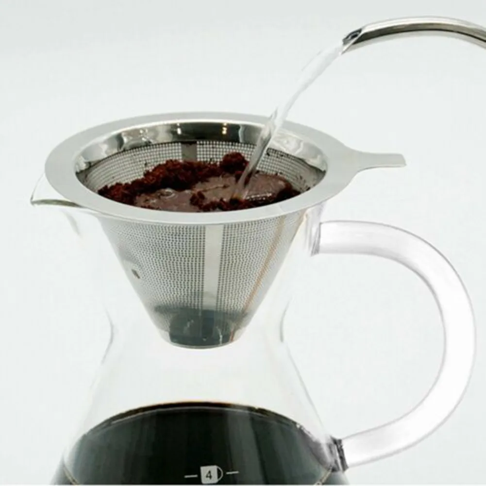 

Coffee Filter Stainless Steel Coffee Filter Reusable Pour Over Cone Dripper Holder Mesh For Backpacking Travel Camping Work