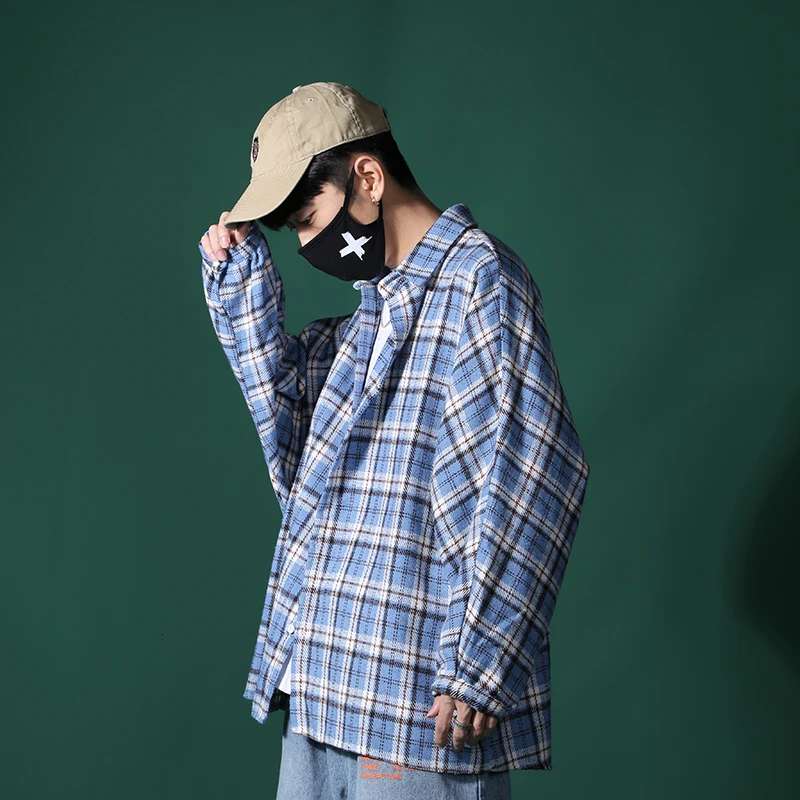 

2019 Winter New Korean Version Of European And American Style Casual Loose Plaid Large Size Long Sleeve Shirt